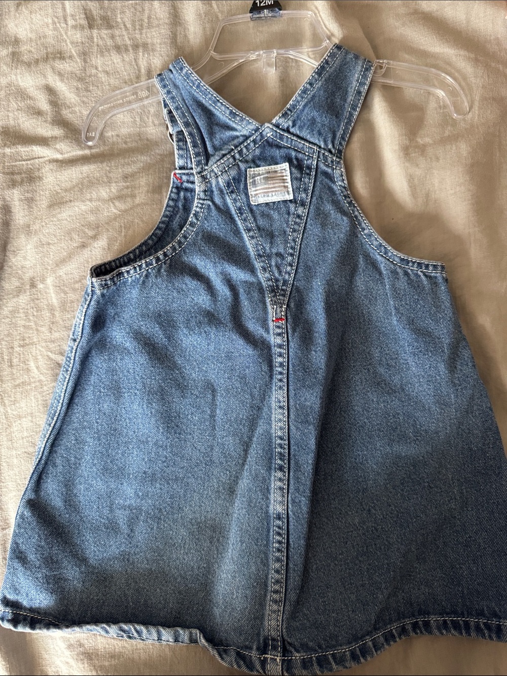 Vintage Ralph Lauren Overalls Dress with 2 Front Pockets - Picture 2 of 4